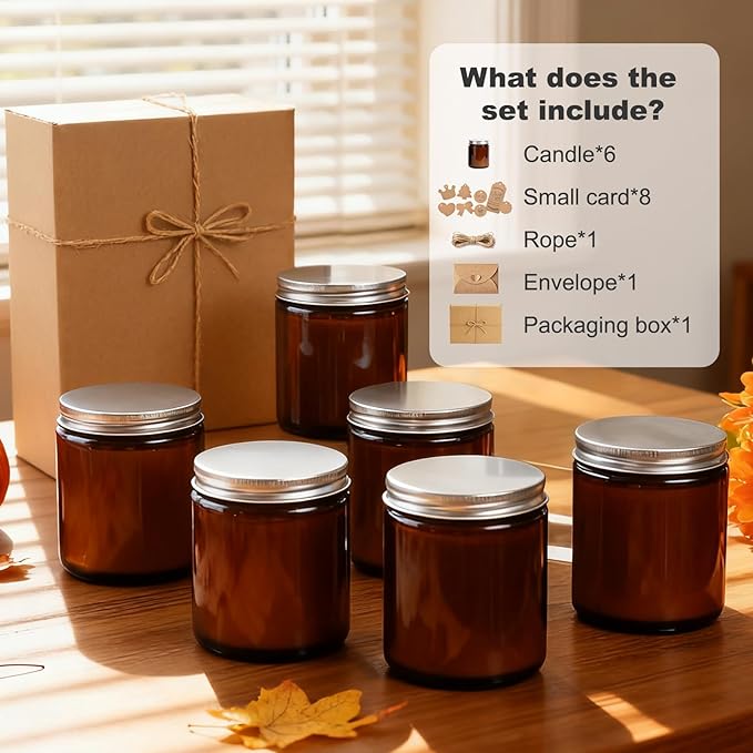 Home Scented Candles Gift Set, 6 Pack Aromatherapy Candles for Women, Non Toxic Soy Wax Candles for Relaxing Stress Relief, Emotional Gift with Handwritten Cards