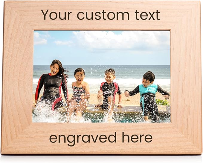 Lifetime Creations Custom 5x7 Picture Frame - Personalized Text, Hardwood Photo Frame Engraved in USA, Tabletop and Hanging, Mothers Day Gifts, Anniversary, Memorial (Horizontal)