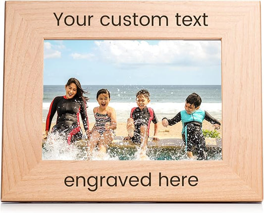 Lifetime Creations Custom 5x7 Picture Frame - Personalized Text, Hardwood Photo Frame Engraved in USA, Tabletop and Hanging, Mothers Day Gifts, Anniversary, Memorial (Horizontal)