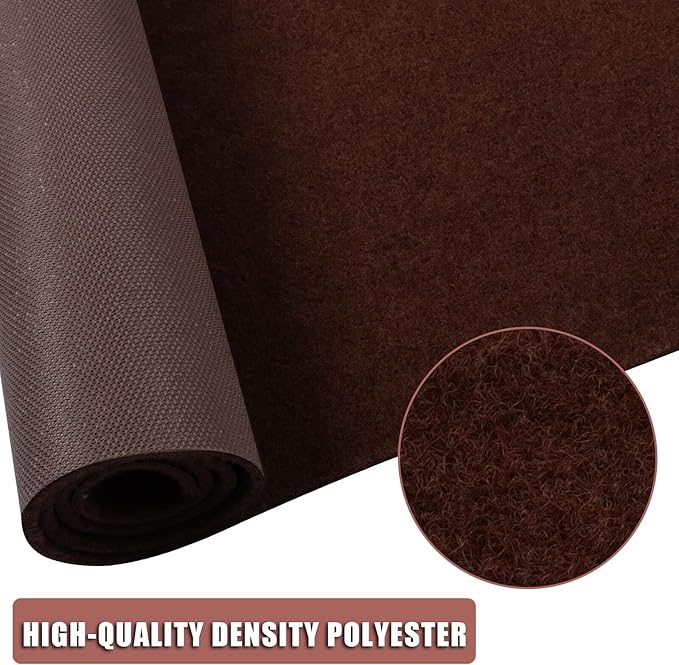 Runner Rug 4 ft x 60 ft Carpet Runners, Indoor/Outdoor Hallway Kitchen Entryway Bedroom Area Rugs with Non-Slip Rubber Backing, Garage mat, Chocolate Brown, Custom