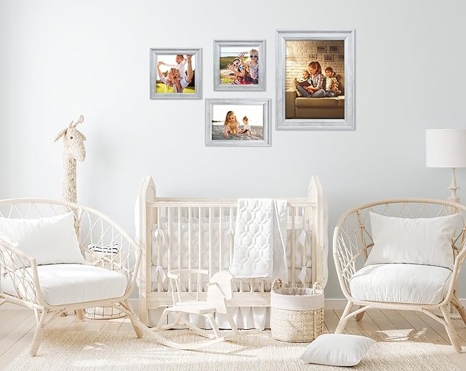 12x12 Picture Frame set of 2-Vintage Frames with Real Glass - Antique Style Frames for Wall - Ornate Frame for Rustic white Office or Home Decor Display Family Friends Wedding Gift