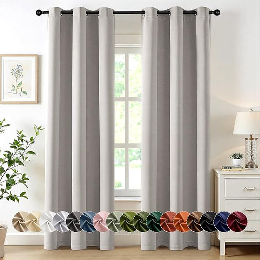 MIULEE Cobblestone Blackout Curtains for Bedroom Living Room 72 Inches Long 2 Panels, Thermal Insulated Room Darkening Drapes Grommet Noise Reducing Light Blocking Window Treatments 40x72 inch