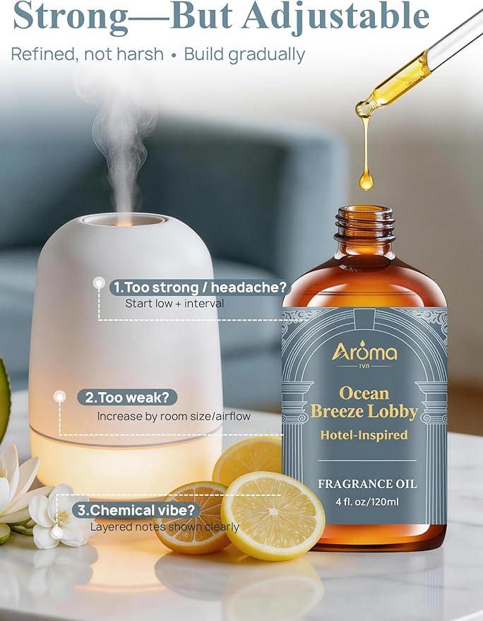 Ocean Breeze Lobby — a Hotel-Inspired Fragrance Oil that Feels Like a Coastal Resort Lobby(Not a Typical Ocean-Fresh Scent), Hotel Diffuser Oil for Home for Diffusers and Crafting