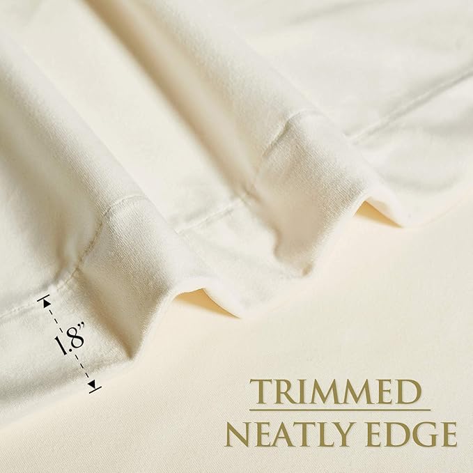 StangH Ivory White Velvet Curtains 90 inches, Heavy Thick Window Drapes for Bedroom, Grommet Privacy Protect Sliding Door Curtains for Living Room/Office, W52 x L90 Each Panel, 2 Panels