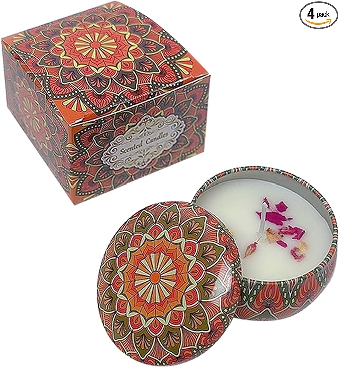 Gardenia Scented Candles, Aromatherapy Candles for Home, Long Burn Scented Candles with Lid, Sustainable Use of Tin Boxes for Birthday Valentine Mother's Thanksgiving Day Present