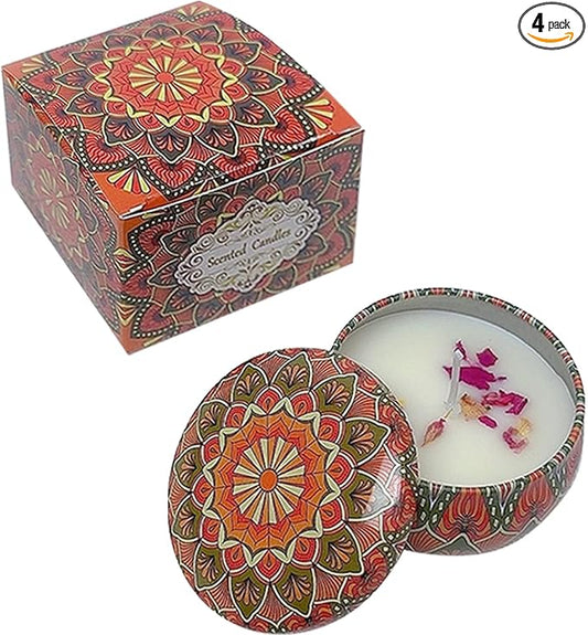 Gardenia Scented Candles, Aromatherapy Candles for Home, Long Burn Scented Candles with Lid, Sustainable Use of Tin Boxes for Birthday Valentine Mother's Thanksgiving Day Present