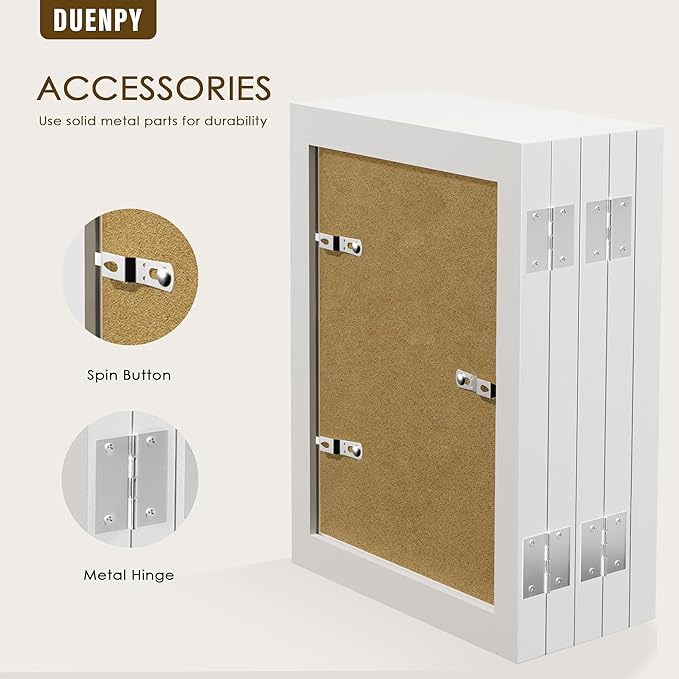 5 Folding 4x6 Picture Frame Horizontal Engineered Wood Accordion Photo Frame with Plexiglass Tabletop Bookshelf Display White