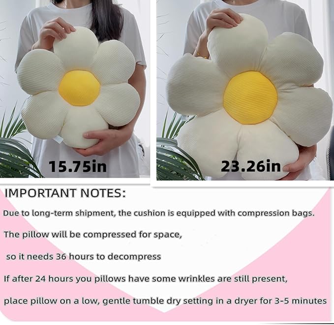 Flower Pillow, Flower Shaped Throw Pillow Cushion Seating six Petal23.62 Pink Flower PlushThrow Pillow Floor Pillows Home Decorative Seating Cushions