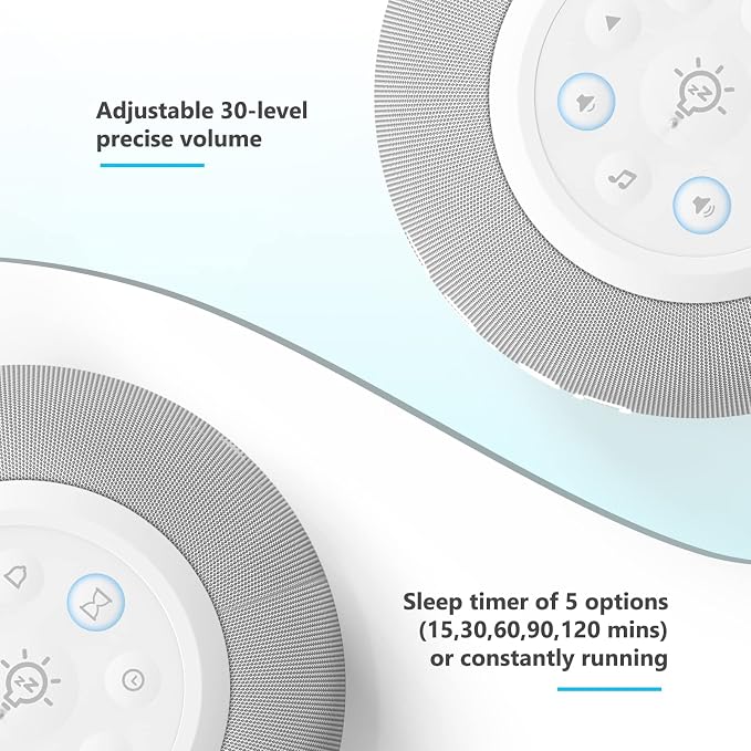 REACHER Auto-Dimmable Sound Machine Alarm Clock with 20 Sounds&Night Light | Auto-dimming LED display, 20 soothing sounds, sleep timer, precise volume, night light, white noise soother for bedrooms - Image 7