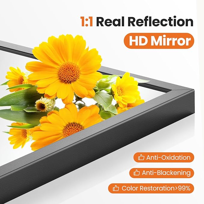 Sweetcrispy 20"x30" Arched Black Bathroom Mirrors for Wall, Bathroom Mirrors for Over Sink, Metal Framed with HD Shatter-Proof Glass for Entryway, Living Room, Bedroom