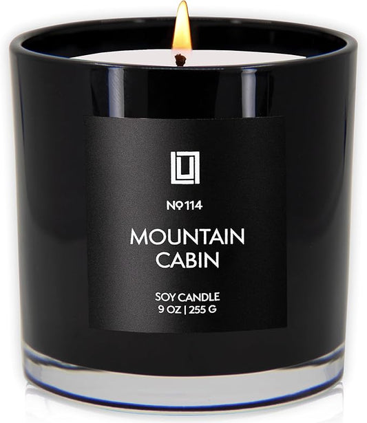 Lulu Candles | Mountain Cabin | Smells Like Outdoors & Pine | Luxury Scented Soy Jar Candle | Hand Poured in The USA | Highly Scented Long Lasting (9 Oz.)