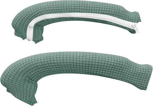 FORCHEER Office Chair Armrest Cover with Zipper 15inch Stretchable Water Resistant Computer Office Chair Arm Rest Slipcover for Desk Chairs Arm 2Pack-Army Green