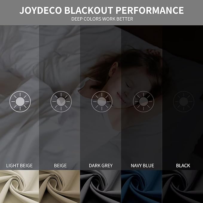 Joydeco Blackout Curtains 84 Inch Length 2 Panels Set, Thermal Insulated Long Curtains& Drapes 2 Burg, Room Darkening Grommet Drapes for Living Room Bedroom Window (W52 x L84 Inch, Brown)