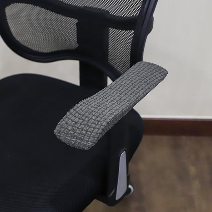 FORCHEER Office Chair Armrest Covers Dark Grey10-13 inch Long Stretchable Water Resistant Jacquard Desk Chair Arm Rest Covers for Computer Chair Arm Removable Washable 2 Pieces