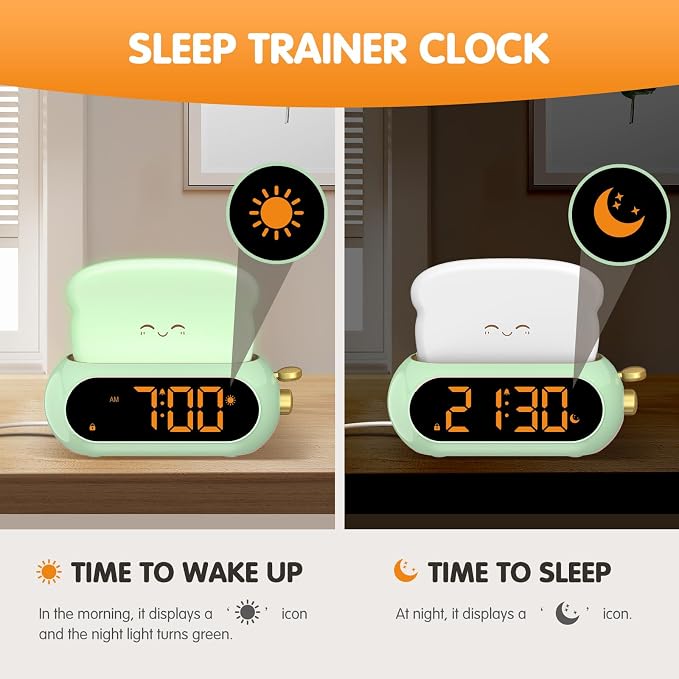 Netzu Alarm Clock for Kids, OK to Wake Clock with Night Light and Sound Machine, Pink Clock with 10 RGB Color, 6 Alarm Tones, Nap Timer, Snooze, Bedside Clocks for Boys Kids Teens Birthday Gifts - Image 6