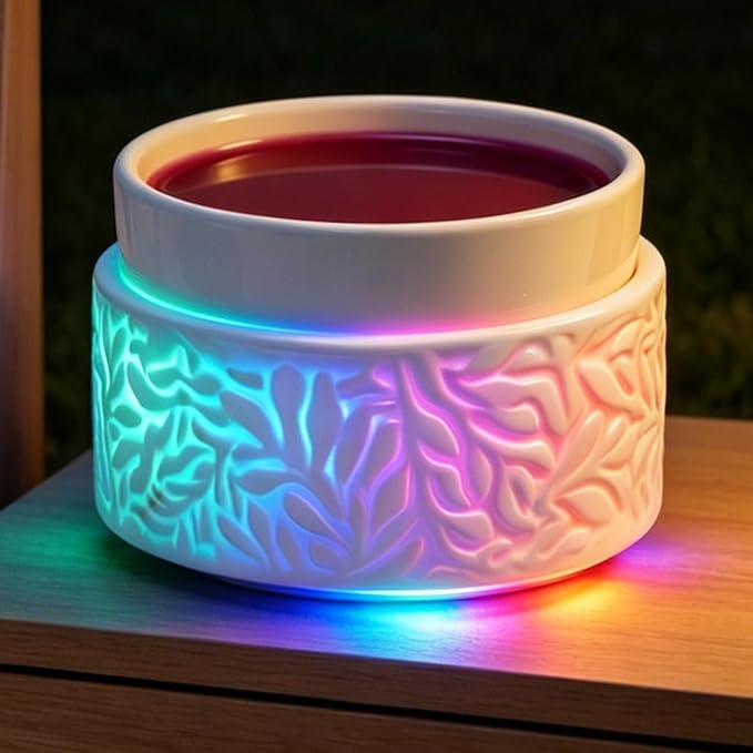 ElusiaKa Wax Melt Warmer,Electric 3-in-1 Wax Melter,Ceramic Candle Wax Warmer Burner for Scented Waxs,Candle Warmer Scent Oil Burner Home Aromatherapy-7 Color
