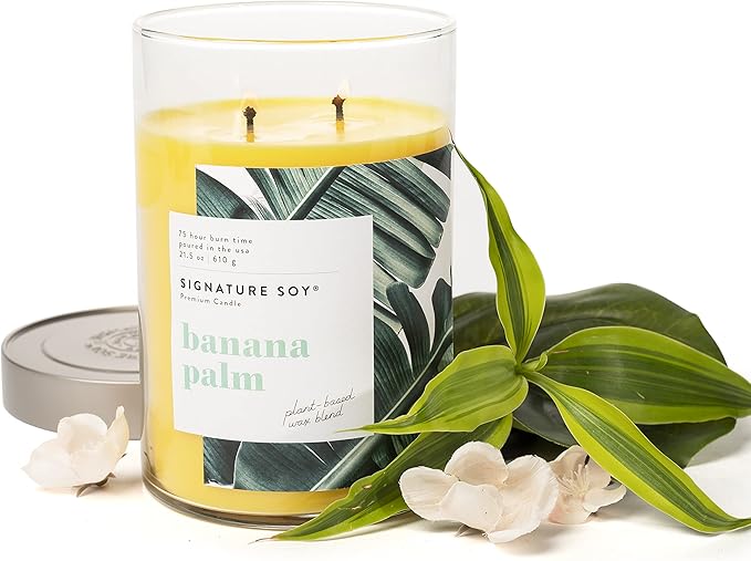 Signature Soy Scented Candle, Banana Palm, Extra Large Jar