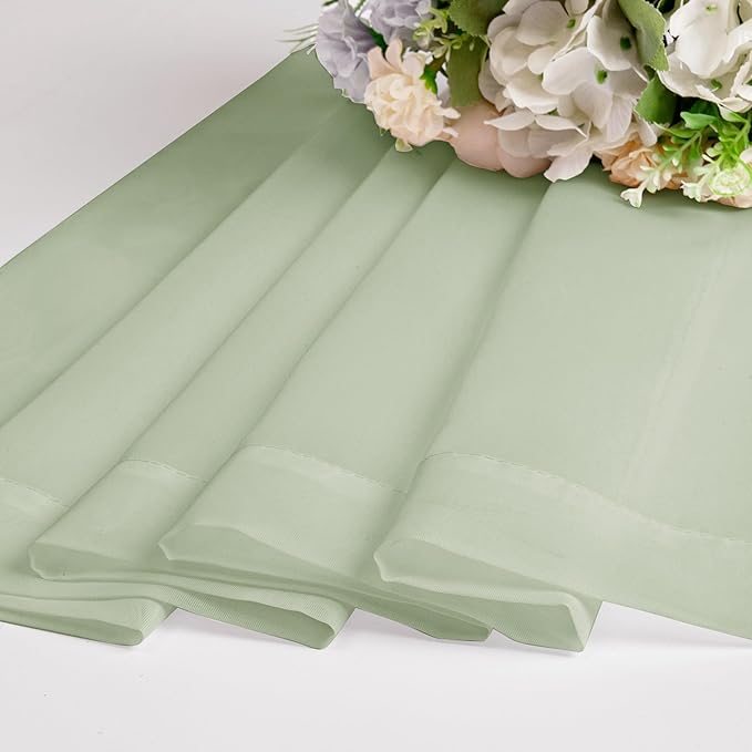 OWENIE Sheer Curtains 78 inches Long 2 Panels Set for Bedroom Living Room, Soft Solid Living Room Rod Pocket Light Filtering Curtains, 2 Pcs Each 42?€? W x 78" L, Light Green
