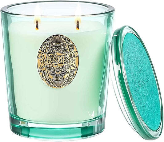 M&SENSE Two-Wick Eucalyptus Mint Candle for Relaxation | 120-Hour Burn Aromatherapy Soy Candle | Calming Stress Relief & Home Fragrance | 19.8 OZ Luxury Scent for Bedroom, Office & Gift