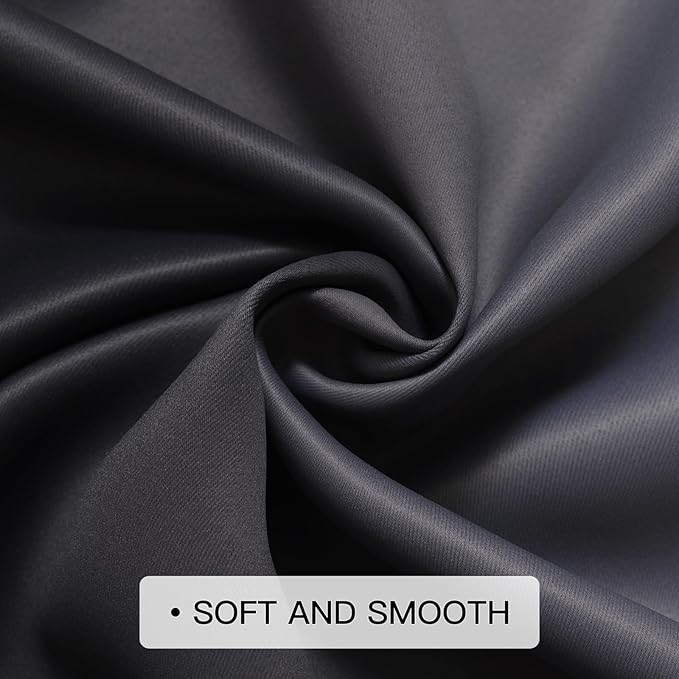 COSVIYA Curtains & Drapes Ombre Black Curtains 45 inch Long 2 Panels Set, Grommet Room Darkening Light Blocking Insulated Thermal Gradient Window Panels for Bedroom/Living Room,52x45 inches