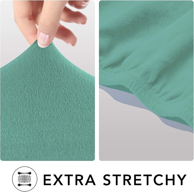 PureFit Super Stretch Sofa Slipcover – Spandex Non Slip Soft Couch Sofa Cover, Washable Furniture Protector with Non Skid Foam and Elastic Bottom for Kids, Pets （Oversized Sofa, Cyan）