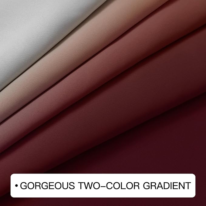 COSVIYA Curtains & Drapes Ombre Red Curtains 84 inch Length 2 Panels,Full Room Darkening Grommet Insulated Thermal Window Curtains for Bedroom/Living Room,52x84inches