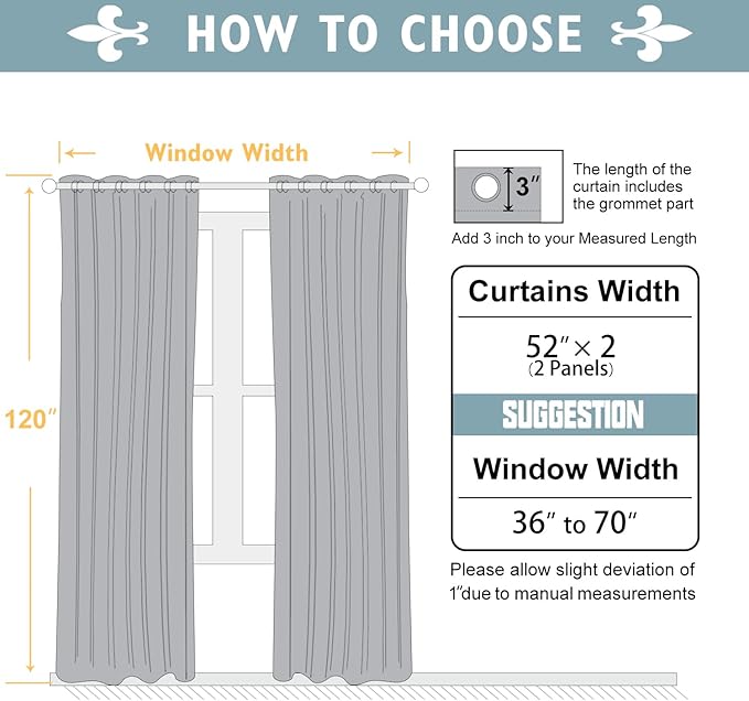 ChrisDowa White 100% Blackout Curtains 120 inch Long for Bedroom with Black Liner, 2 Thick Layers Total Blackout Thermal Insulated Grommet Long Curtains 2 Panels Set (Pure White, 52 x 120 Inch)