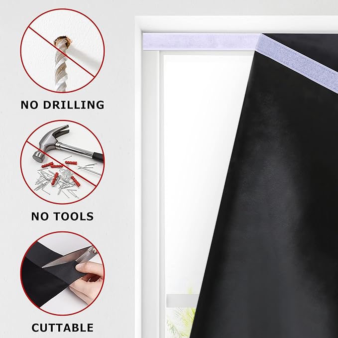 LazBlinds 100% Blackout Roller Shades, No Tools No Drill Cordless Blinds for Windows, Thermal Insulated UV Protection Privacy Window Shades for Bedroom (48''W x 72''H, Navy Blue)