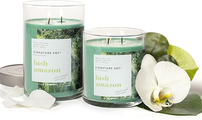 Signature Soy Lidded Lush Amazon Scented Candle, Extra Large Jar