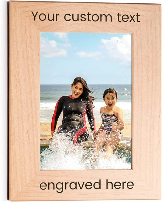 Lifetime Creations Create Your Own Personalized Picture Frame: Engraved Custom Wood Photo Frame, Customizable Gift for Wedding, Anniversary, Birthday (5x7 Inch Portrait)