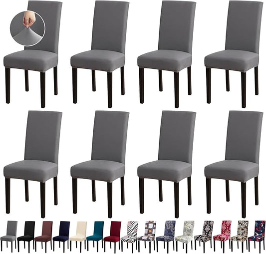Chair Covers, Stretch Kitchen Chair Covers/Dining Room Chair Covers Set of 8, Removable Washable Dining Chair Slipcovers for Home, Hotel, Banquet