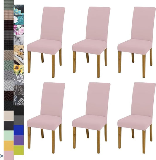 BIETYONE Chair Covers,Dining Room Chair Covers Set of 6,Stretch Kitchen Chair Cover,Washable Dining Chair Cover,Parsons Chair Slipcovers Protective,for Home,Restaurant,Banquet