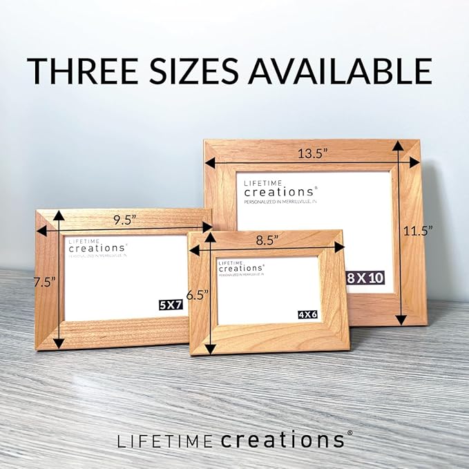 Lifetime Creations Create Your Own Personalized Picture Frame: Engraved Custom Wood Photo Frame, Customizable Gift for Wedding, Anniversary, Birthday (8x10 Inch Portrait)