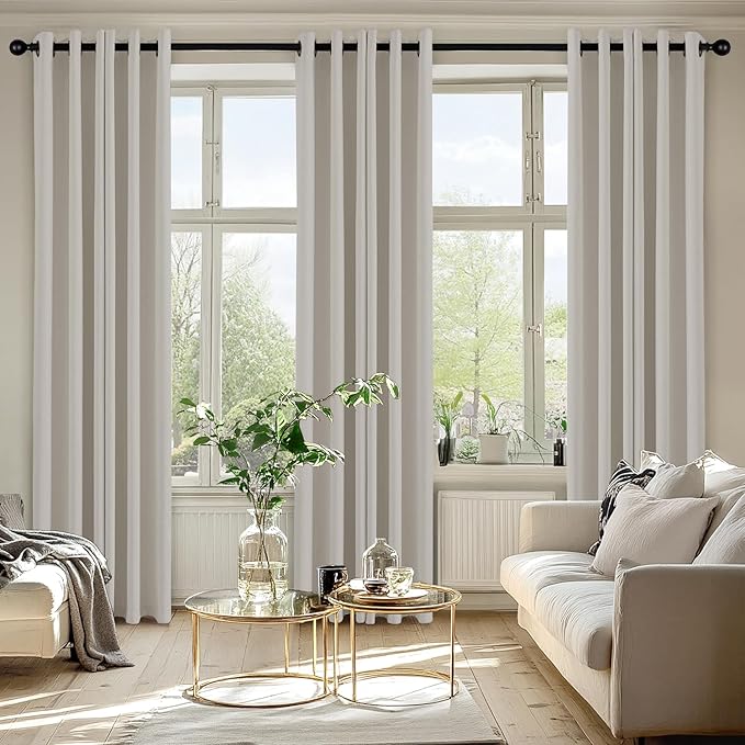 MIULEE Natural Blackout Curtains for Bedroom Living Room 72 Inches Long 2 Panels, Thermal Insulated Room Darkening Drapes Grommet Noise Reducing Light Blocking Window Treatments 40x72 inch