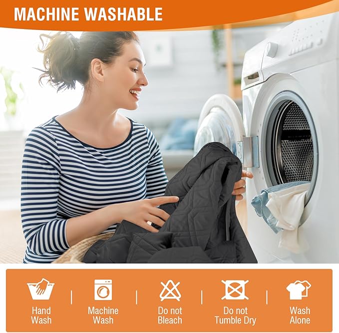 VANSOFY 100% Waterproof Recliner Chair Covers, Recliner Cover Non-Slip Dog Chair Cover Furniture Protector Washable Slipcover with Pocket, Elastic Straps for Pets, Dogs(Charcoal Gray, 20")
