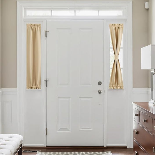 NICETOWN Blackout Side Door Curtains, Front Door Curtains for Small Window, Privacy Shades for Sidelight, Thermal Insulated Window Covering, Biscotti Beige, 1 Panel, W12 X L40 Inches Long