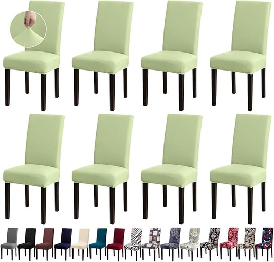 Chair Covers, Stretch Kitchen Chair Covers/Dining Room Chair Covers Set of 8, Removable Washable Dining Chair Slipcovers for Home, Hotel, Banquet