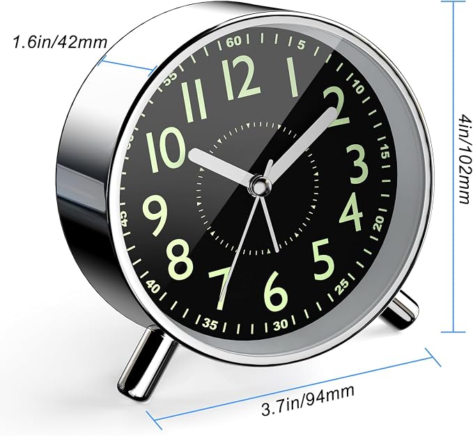 Analog Alarm Clock Night Ligh Battery Operated for Bedroom - Image 8