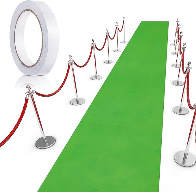Shappy Grass Green Carpet Runner Rug for Party 55gsm Thickness with Carpet Tape Hallway Rug for Graduate Wedding Party Dance Floor Outdoor Accessories(2.6 x 30 Feet)