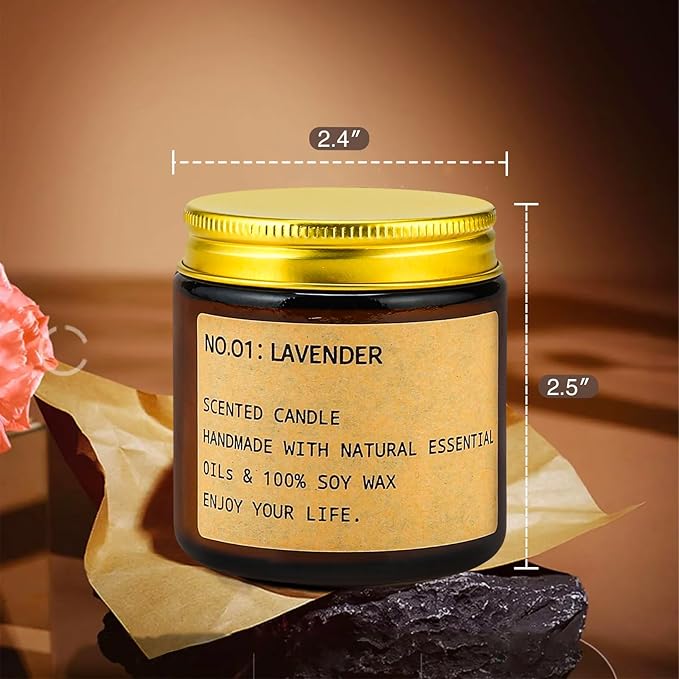 Candles for Home Scented, 150 Hours of Burning Time Aromatherapy Candle, 6 Pack Natural Soy Candle Set, Scented Candles Very Suitable for Giving Gift, Birthday Gifts for Women, Teacher Gifts﻿