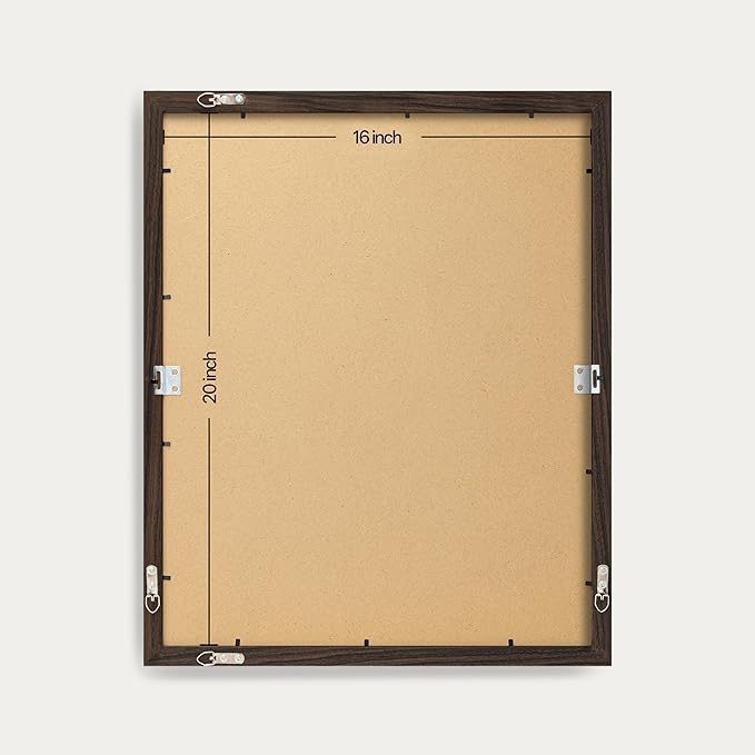 eletecpro 16x20 Picture Frames Set of 5, Gallery Wall Frames Display 11x14 Photo with Mat or 16x20 without Mat, Picture Frame Collage Wall Decor for Wall Mounting, Walnut Brown