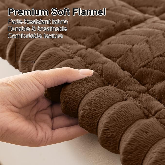 Smiry Non Slip Couch Armrest Covers for Dogs, Fuzzy Pet Couch Arm Covers for Sofa Pet Friendly, Soft Sofa Slipcovers Recliner Chair Arm Protector Washable (Brown, 27.6" x 27.6")