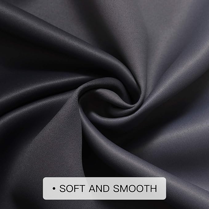 COSVIYA Grommet Ombre Room Darkening Curtains 84 inch Length 2 Panels, Black and Grayish White Gradient Drapes Light Blocking Insulated Thermal Window Curtains for Bedroom/Living Room,52x84 inches