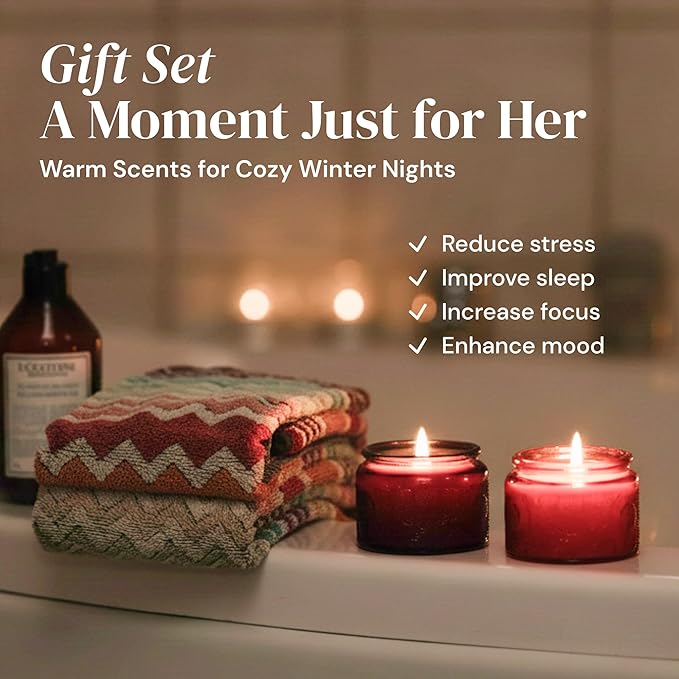Aromatherapy Candle Set, 4 Candles and 2 Sachets Multicolor – Stress-Relief Scented Candles for Women, Spa Votives for Bath, Relaxation & Wellness Birthday Gift Idea
