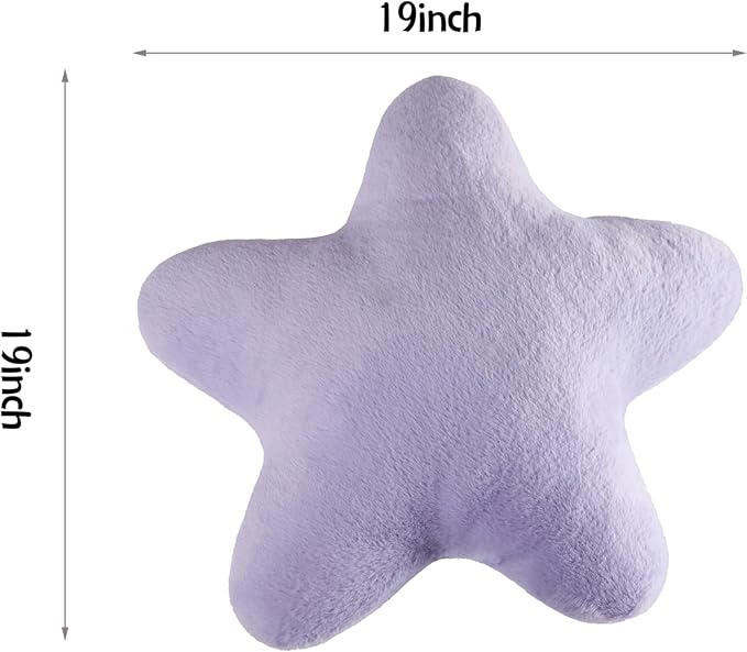 Set of 2 Throw Pillows Star Pillow Couch Pillows Decorative Pillows Bed Pillows Cute Pillows,Purple 19"