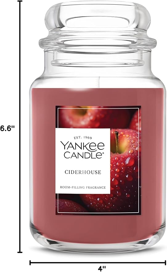 Yankee Candle Ciderhouse, Holiday Scented Candle, 22oz Large Jar with up to 150 Hour Burn Time, Giftable