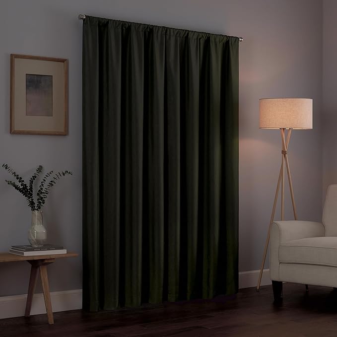 Eclipse Kendall Modern Blackout Thermal Rod Pocket Window Curtain for Bedroom or Living Room (1 Panel), 42 X 63, Artichoke