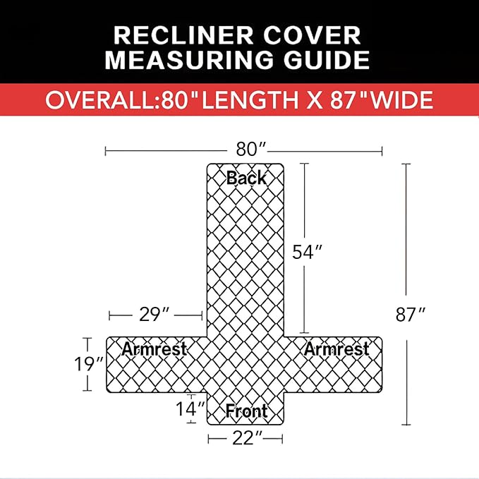 Easy-Going Recliner Chair Slipcover Reversible Sofa Cover Water Resistant Couch Cover Furniture Protector with Elastic Straps for Pets Dog (Recliner 22 inch, Black/Black)