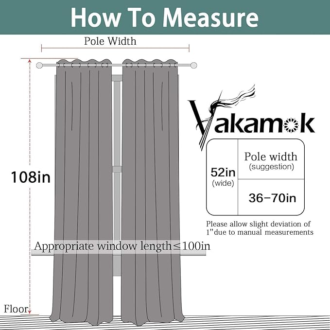 Yakamok Blackout Curtains for Bedroom 2 Panels Set 108 Inch Length Thermal Insulated Room Darkening Dark Black Out Drapery Grommet Window Treatments Drapes for Living Room, 52x108, Chocolate Brown