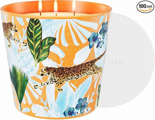 Mandarin Peach Scented Candle, 30oz Natural Soy Wax Non Toxic, 3 Wick Large Aromatherapy Candles for Home Scented, 100+ Hours Long Lasting,Clean Brun, Luxury Canle Gift for Women,Stress Relief,SPA